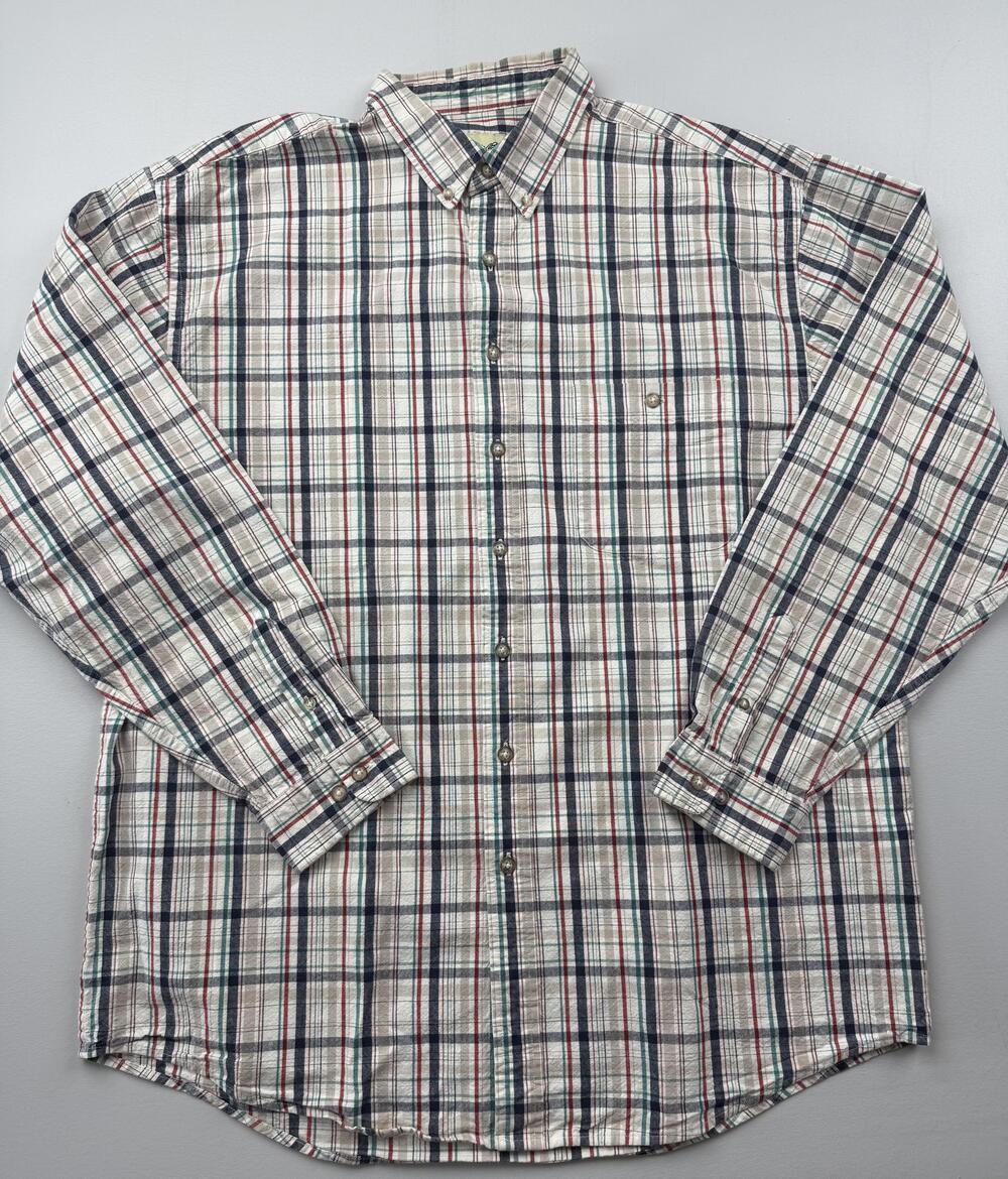 Eddie Bauer Shirt Mens XLT Multicolor Plaid Long Sleeve Button Up Casual Classic